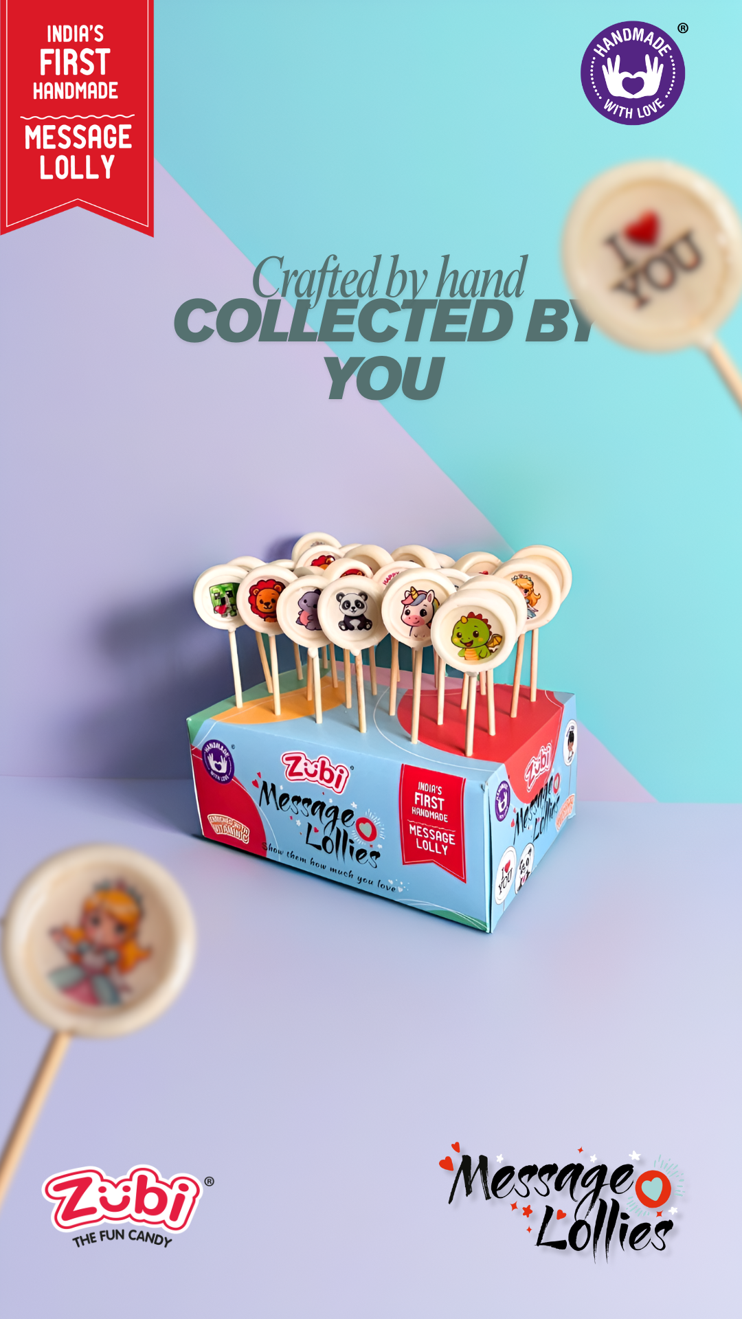 Zubi Message Lollies design campaign visual
