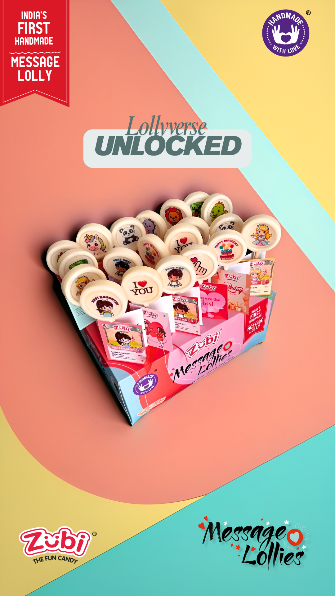 Zubi Message Lollies art direction campaign visual