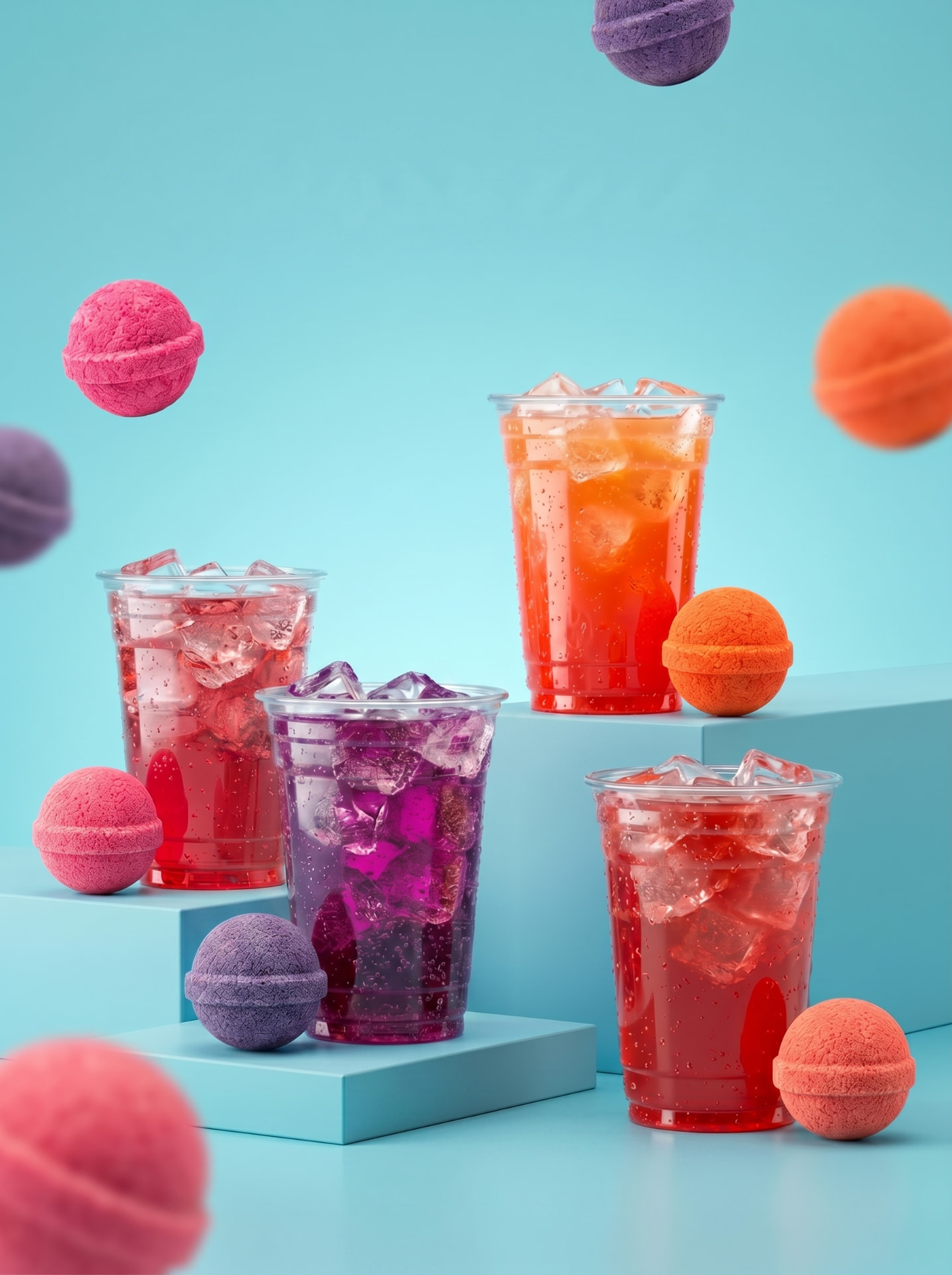 Colourful mocktails and beverage visual concept