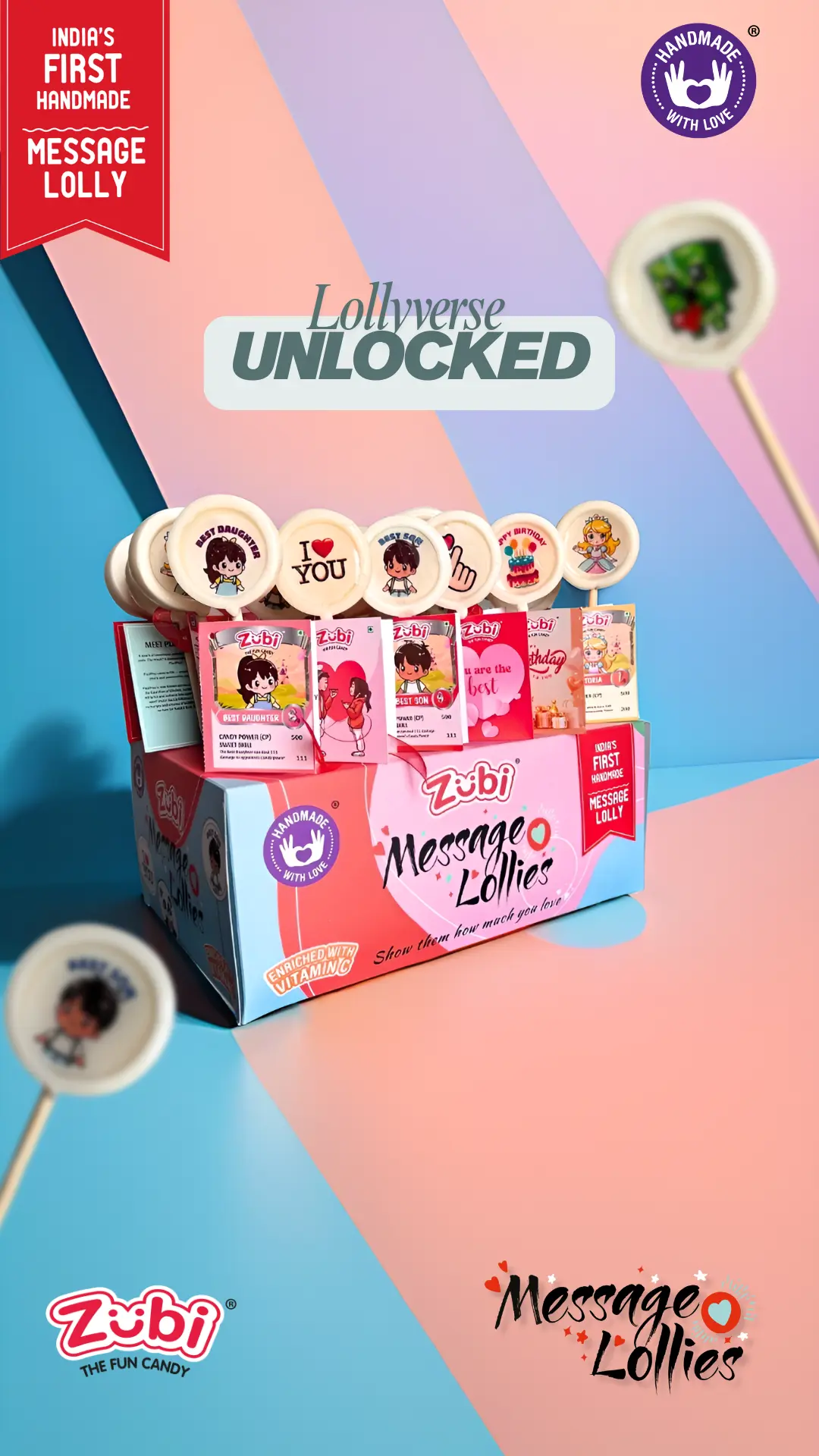 Zubi Message Lollies campaign campaign visual