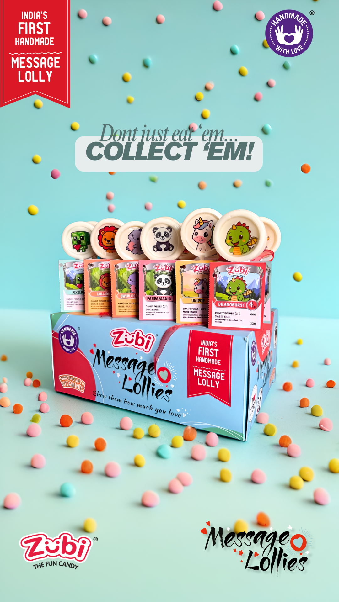 Zubi Message Lollies photography campaign visual