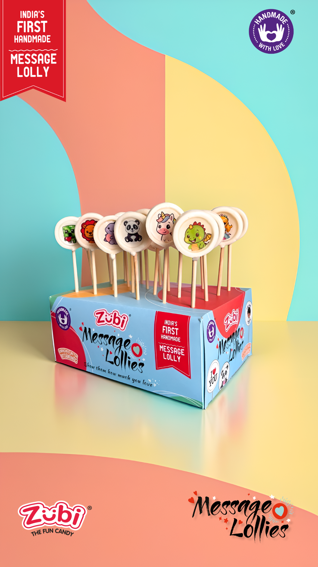 Zubi Message Lollies campaign campaign visual